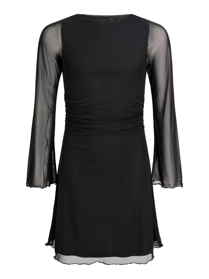 Mesh-Kurzkleid Stretch Langarm Jxminna in black