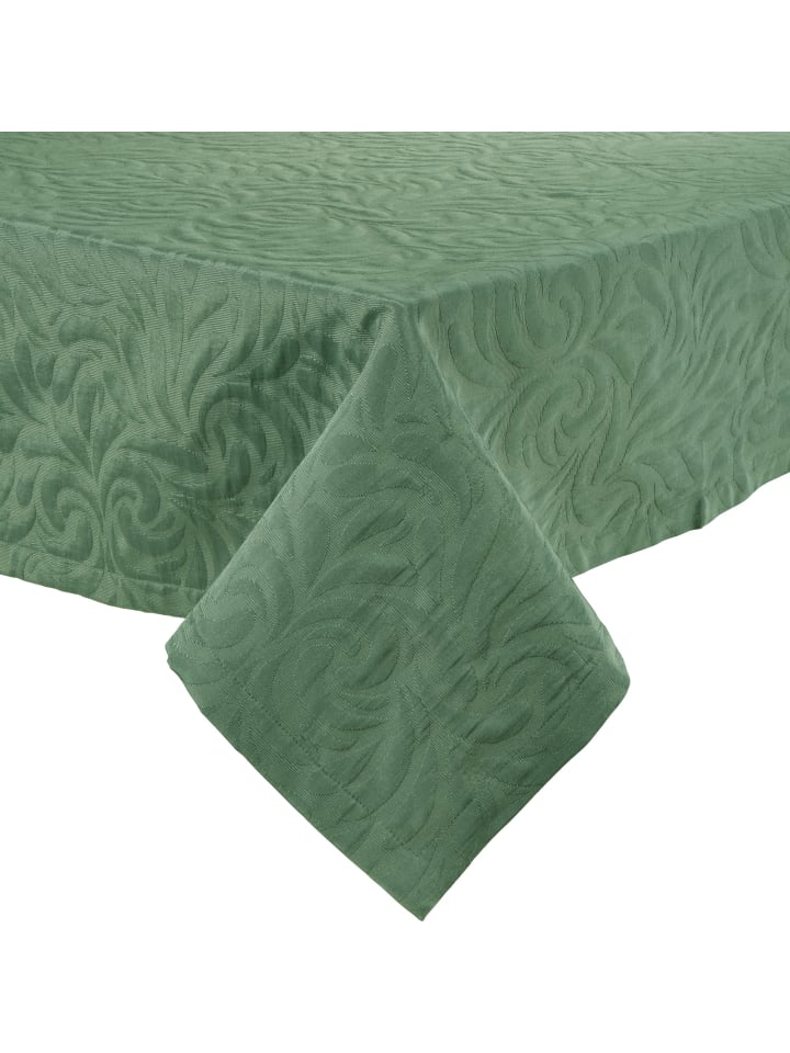 Jacquard, Baumwollmischung Tischdecke Cadiz in salbei