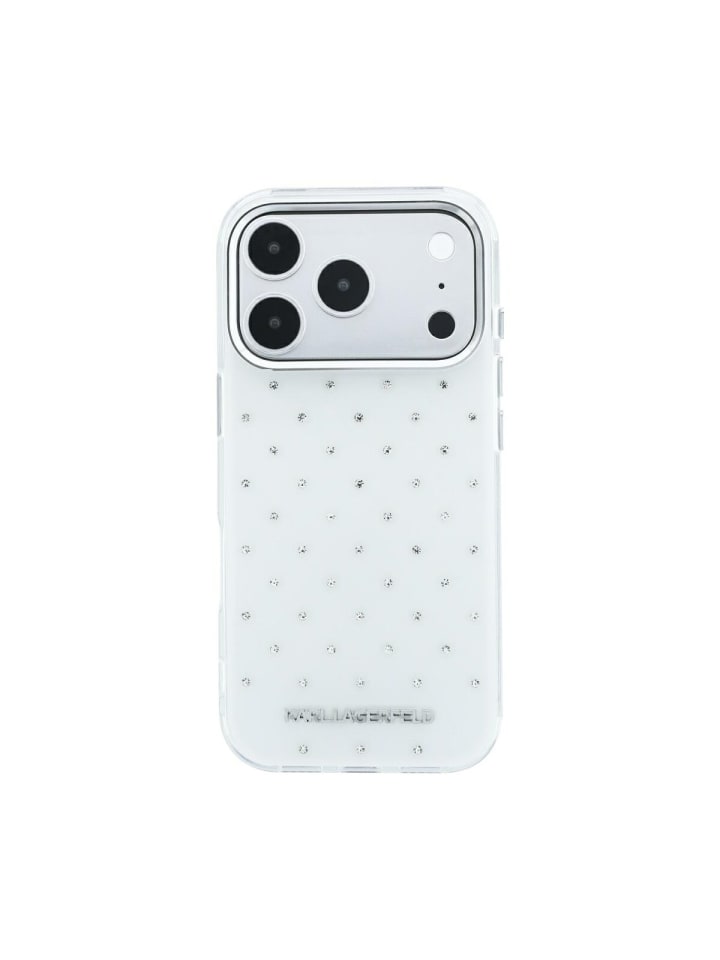 Karl Lagerfeld IML Strass Allover iPhone 18 Pro / 17 Pro Weiß in Weiß