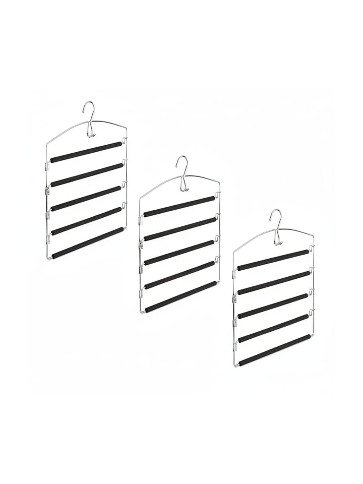 15 x Hosenbügel in Silber/Schwarz