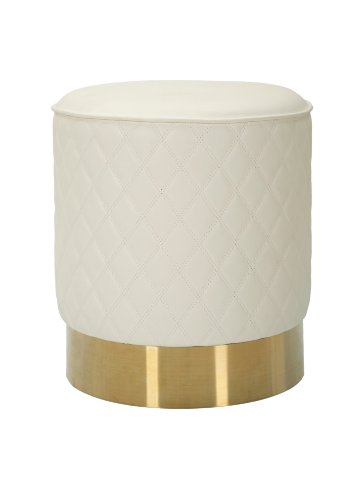 Runder Pouf aus Kunstleder, Ø 36 x 39 cm
