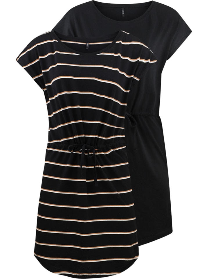 Kleid ONLMAY S/S DRESS 2er Pack in Schwarz