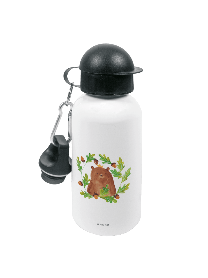 Trinkflasche Bär König ohne Spruch in Weiß