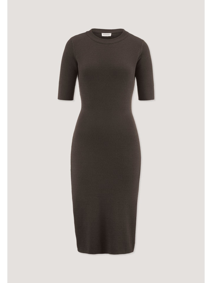 Hessnatur Strick Kleid Regular aus Bio-Baumwolle und Wolle in kakao braun