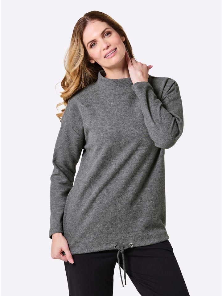 Freizeitshirt in anthrazit-meliert