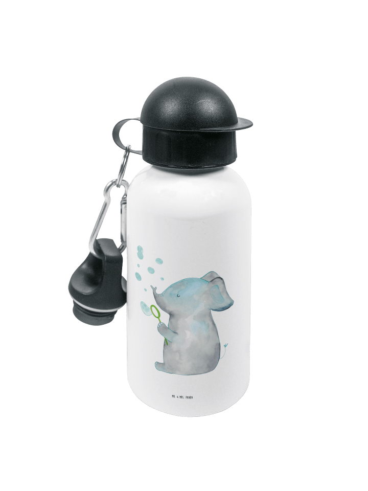 Wasserflasche Elefant Seifenblasen ohne Spruch in Weiß