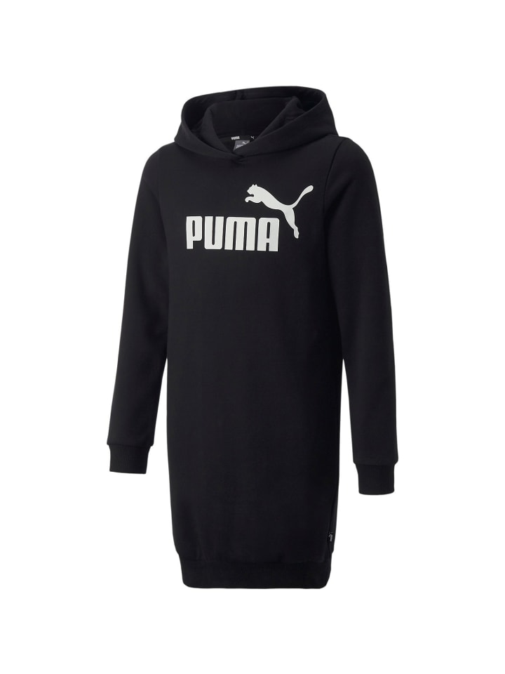 ESSENTIALS LOGO HOODED DRESS FL in Schwarz