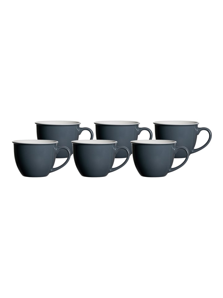 6er Set Jumbotassen Doppio in Anthrazit 350 ml