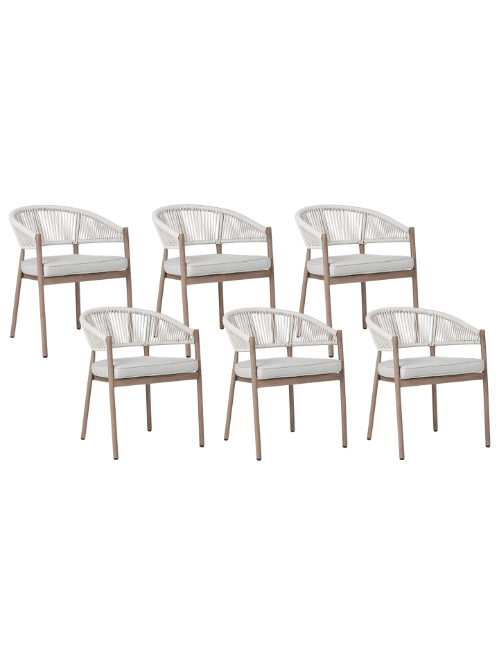 12er-Set Gartenstuhl FLAVIA in Braun/Beige
