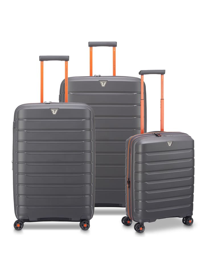 B-Flying Move 4 Rollen Kofferset 3-teilig mit Dehnfalte graphite