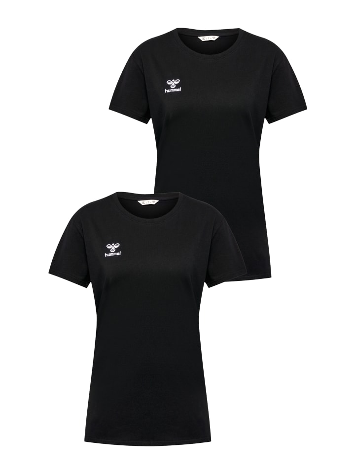 2er-SET Sport T-Shirt Rundhals Regular fit mit Logo in Schwarz-2