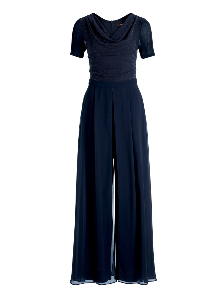 Jumpsuit mit Wasserfallausschnitt in Night Sky