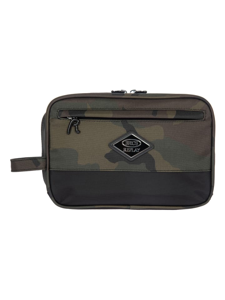 Replay Camouflage Kulturbeutel 25 cm green camou
