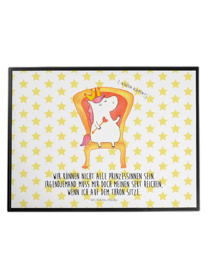 Schreibunterlage Einhorn Prinzessin mit Spruch in Weiß