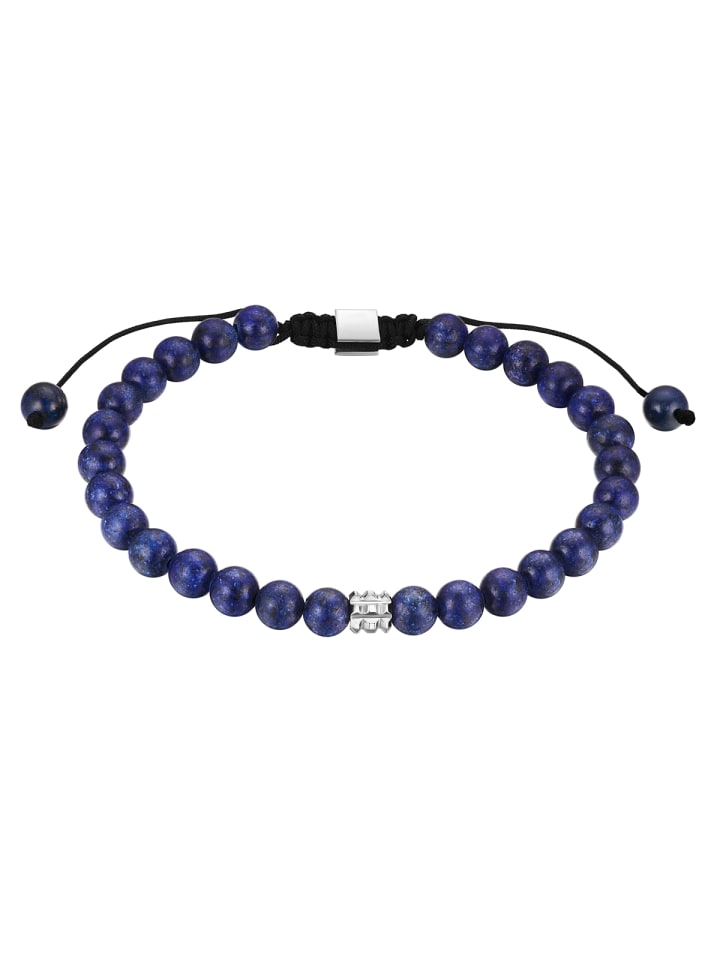 Armband aus Edelstahl mit Lapislazuli in silber