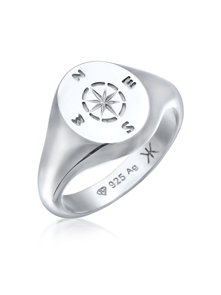 Ring 925 Sterling Silber Kompass in Silber