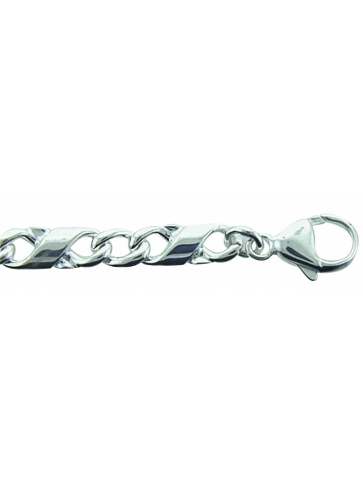 Damen 925 Silber Fantasie Armband 19 cm Ø 5 mm in silber