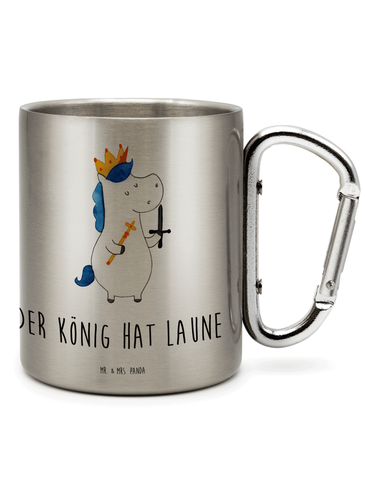 Tasse Einhorn König mit Schwert mit Spruch in Silber