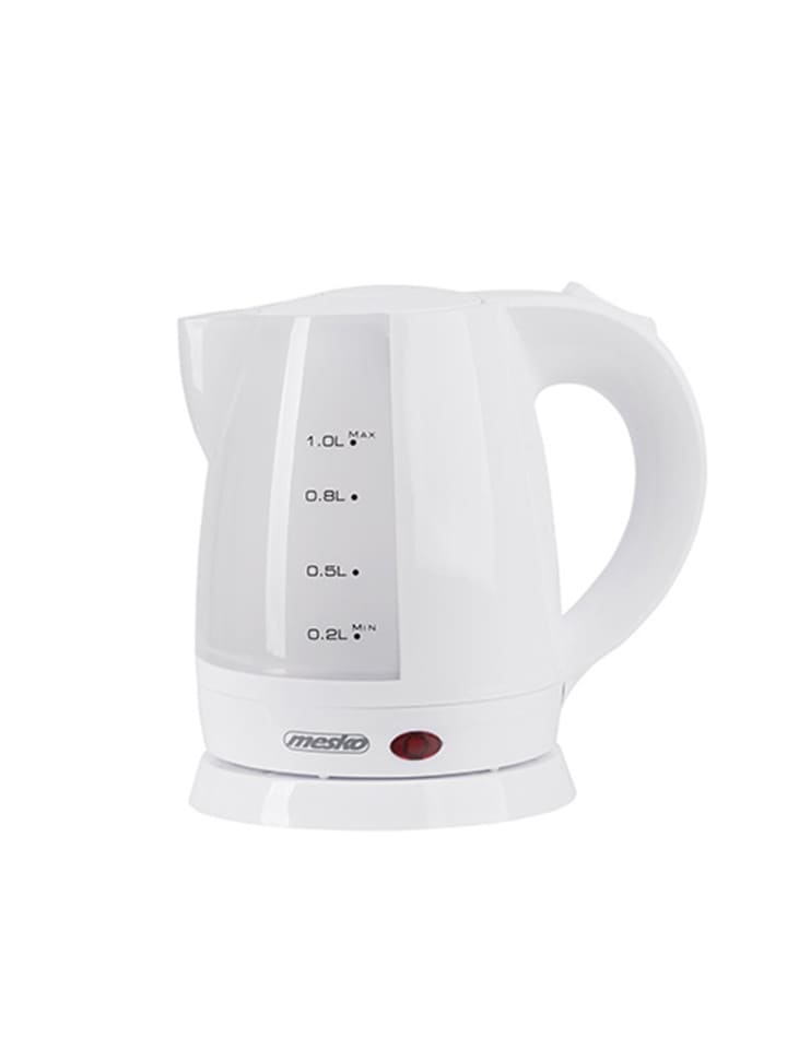 Mesko 1276 Wasserkocher 1 L mit Anti-Kalk-Filter - 1600 W, Weiß in Weiß