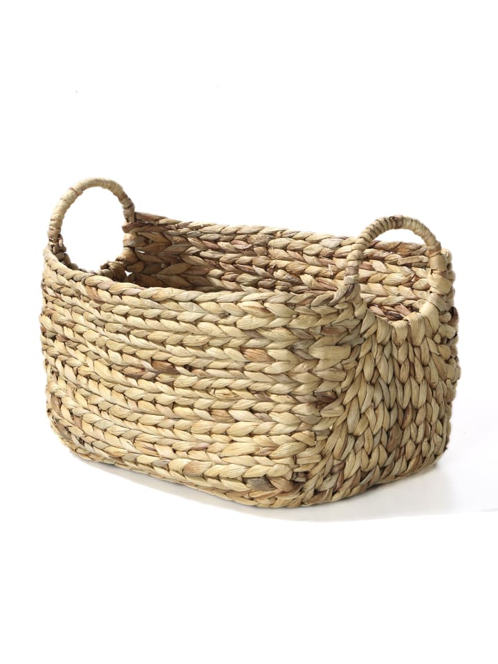 Korb mit Griffen in Beige - (W)46 x (H)27 x (L)27 cm