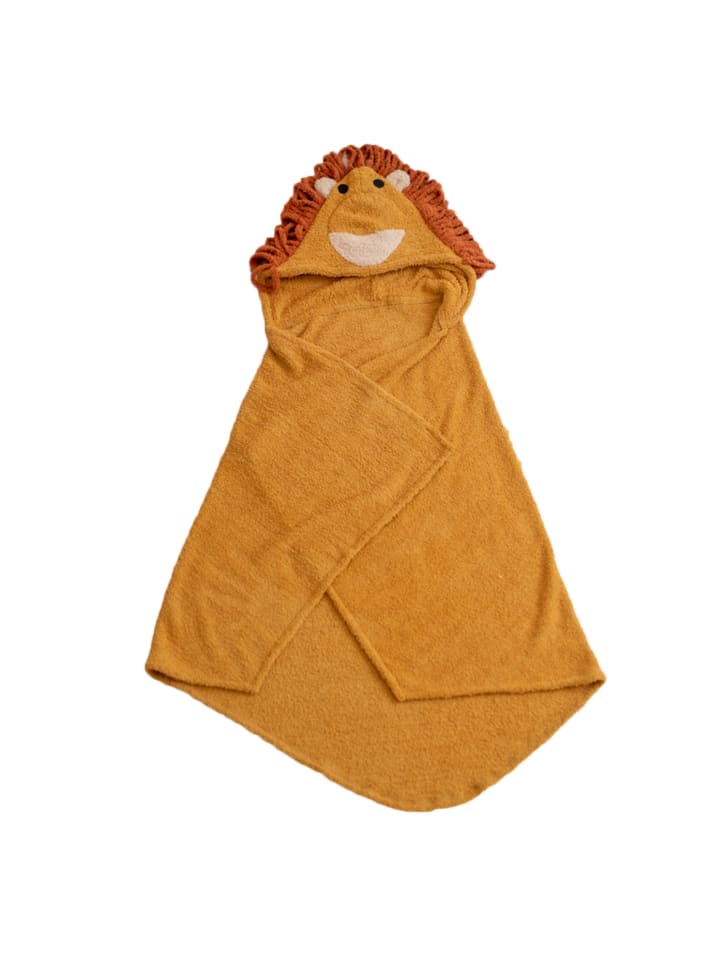 Kapuzenhandtuch Löwe in Braun und Weiß – (B)126 x (H)2 x (T)100 cm