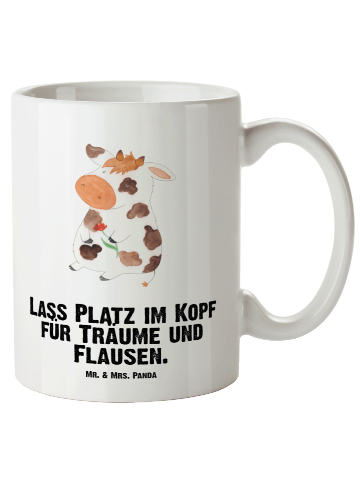 Tasse Kuh mit Spruch in Weiß