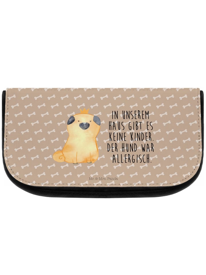 Kosmetiktasche Mops Krone mit Spruch in Hundeglück