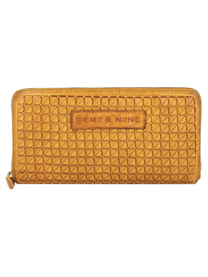 Femi & Nine Geldbörse Leder 20 cm yellow