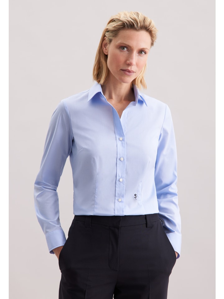 Hemdbluse Slim in Hellblau