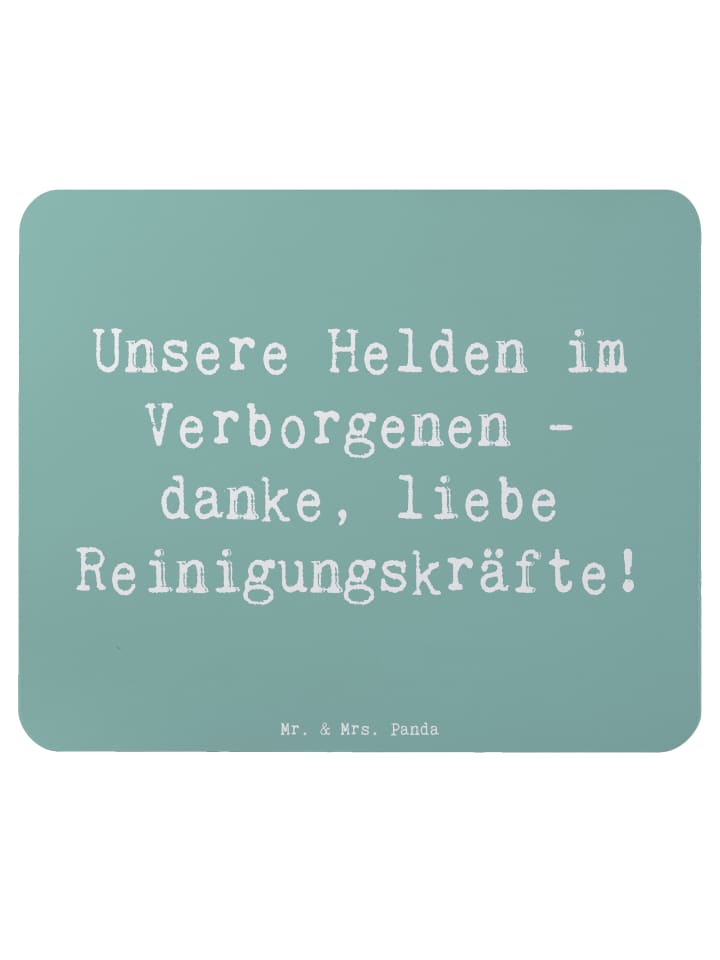 Mousepad Spruch Reinigungskraft Helden mit Spruch in Meeresbrise