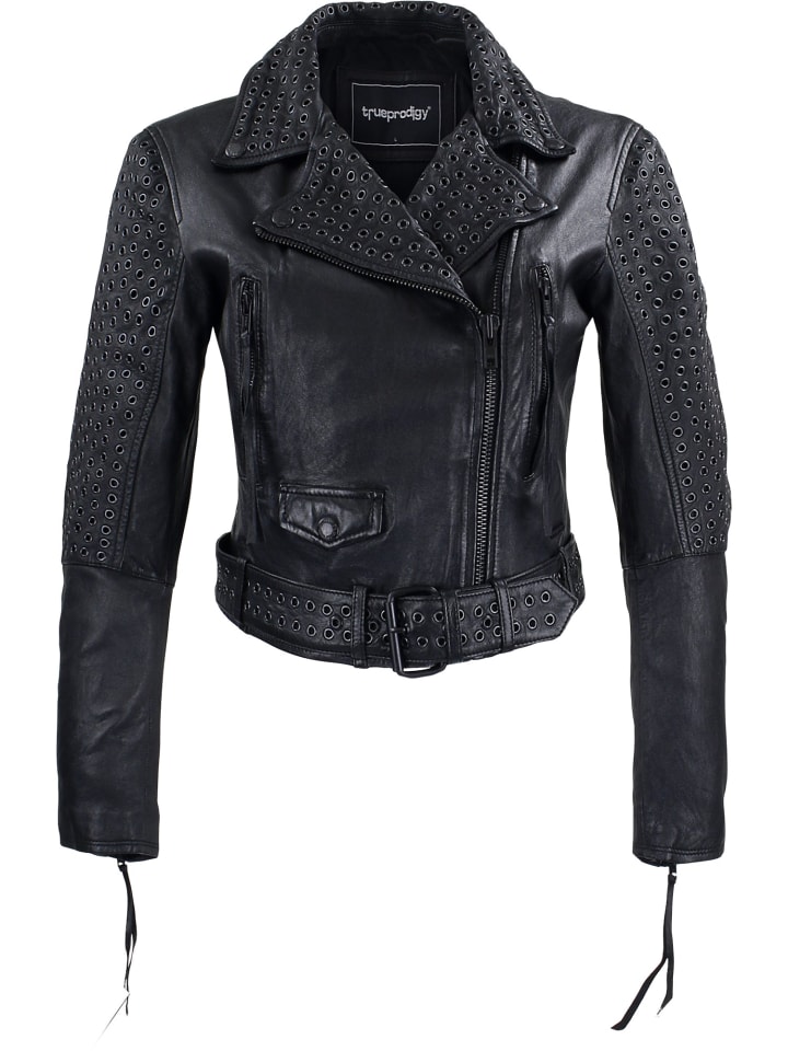 Lederjacke Raven in Schwarz