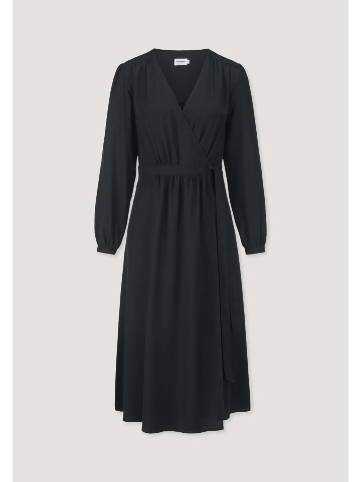 Hessnatur Kleid Midi Regular aus reiner TENCEL™ Lyocell in schwarz
