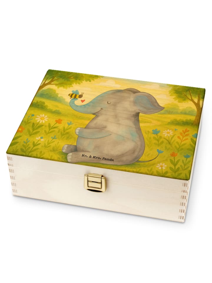 Teebox Elefant Biene Design ohne Spruch in Weiß