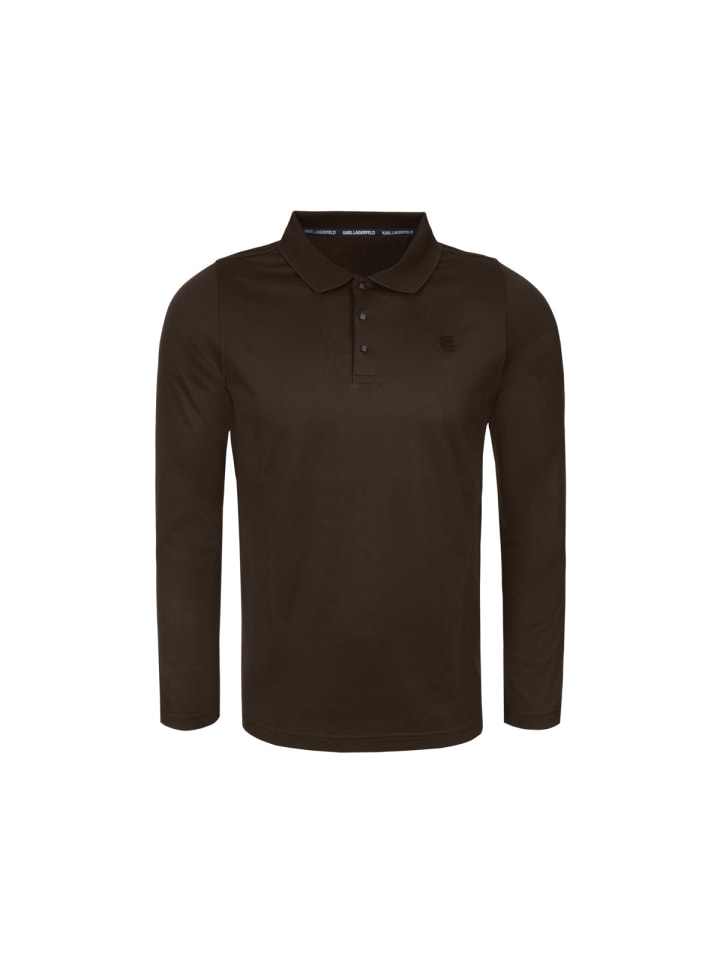 Langarm-Poloshirt 745000 in dunkelbraun