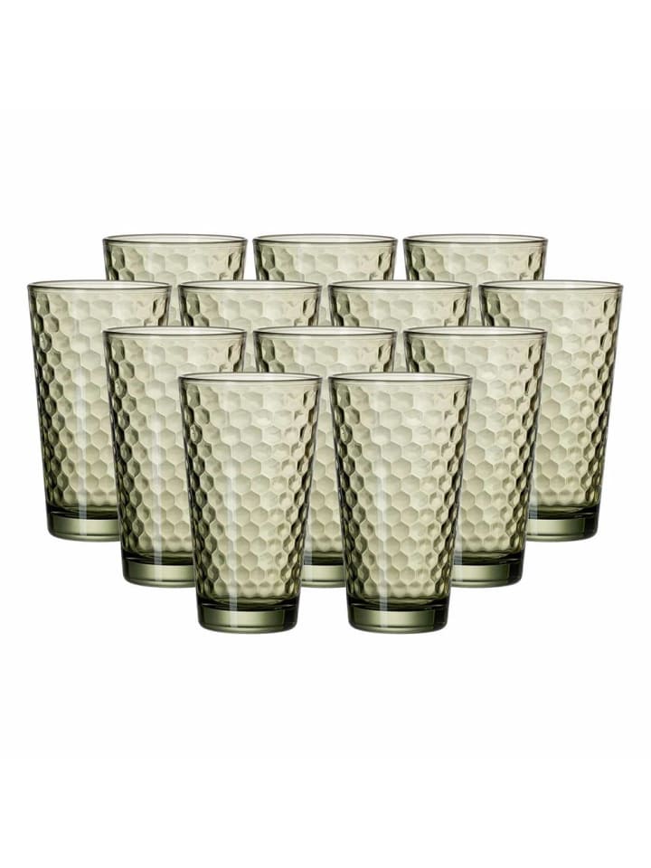 12er Set Longdrinkgläser Favo in 400 ml in Oliv