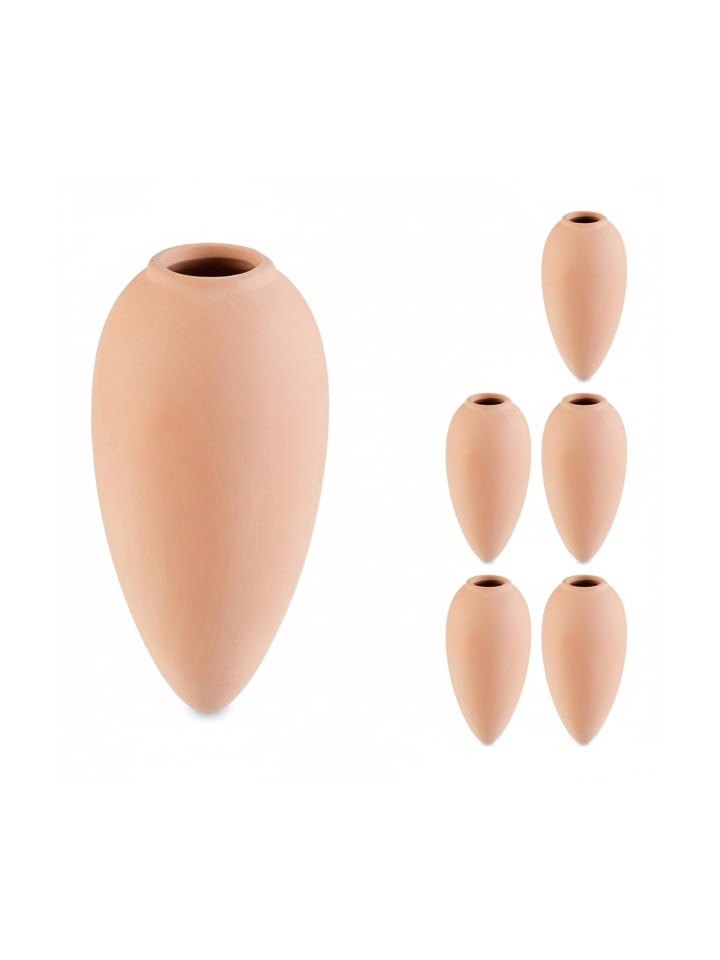 6 x Tonkegel in Terrakotta