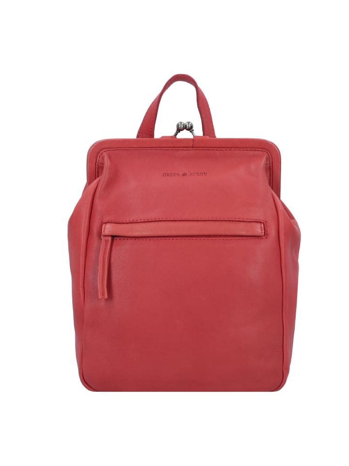 Vintage washed City Rucksack Leder 27 cm bloodred