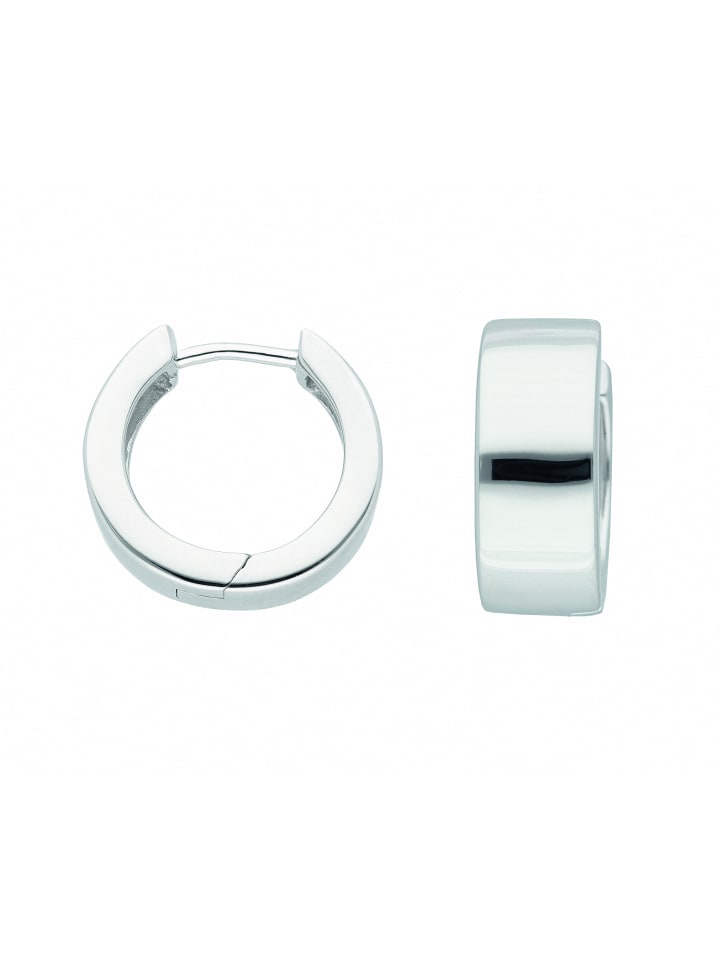 Damen 925 Silber Ohrringe / Creolen Ø 16,5 mm in silber