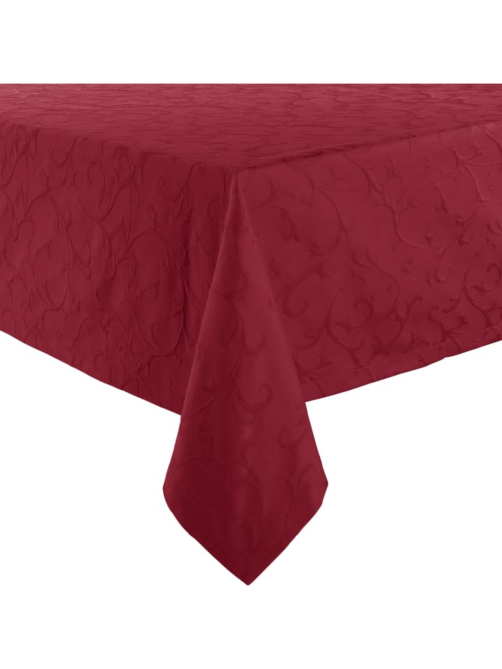 Jacquard Tischdecke Düsseldorf in burgund