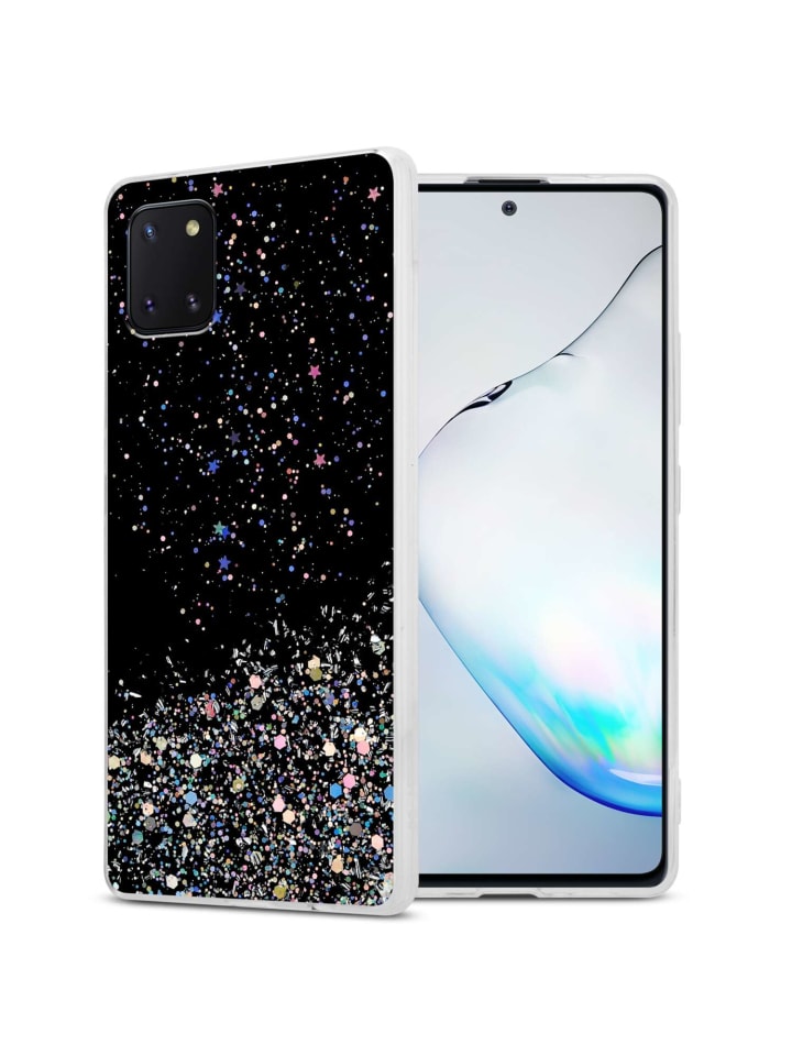 Hülle für Samsung Galaxy A81 / NOTE 10 LITE / M60s Glitter in Schwarz mit Glitter