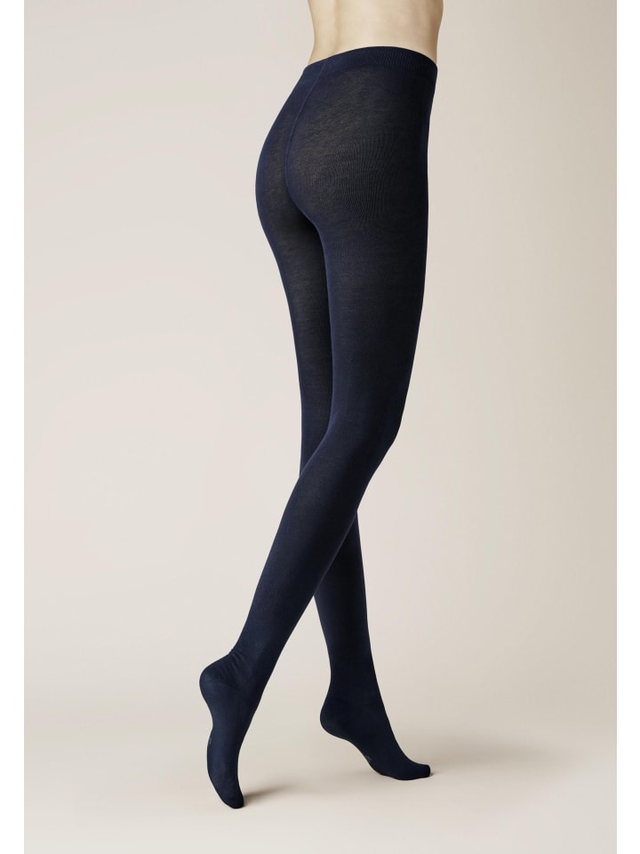 Strickstrumpfhose Liz hautsympatisch in Marine