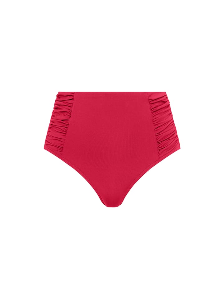 Gathered Side High Waist Pant in RED