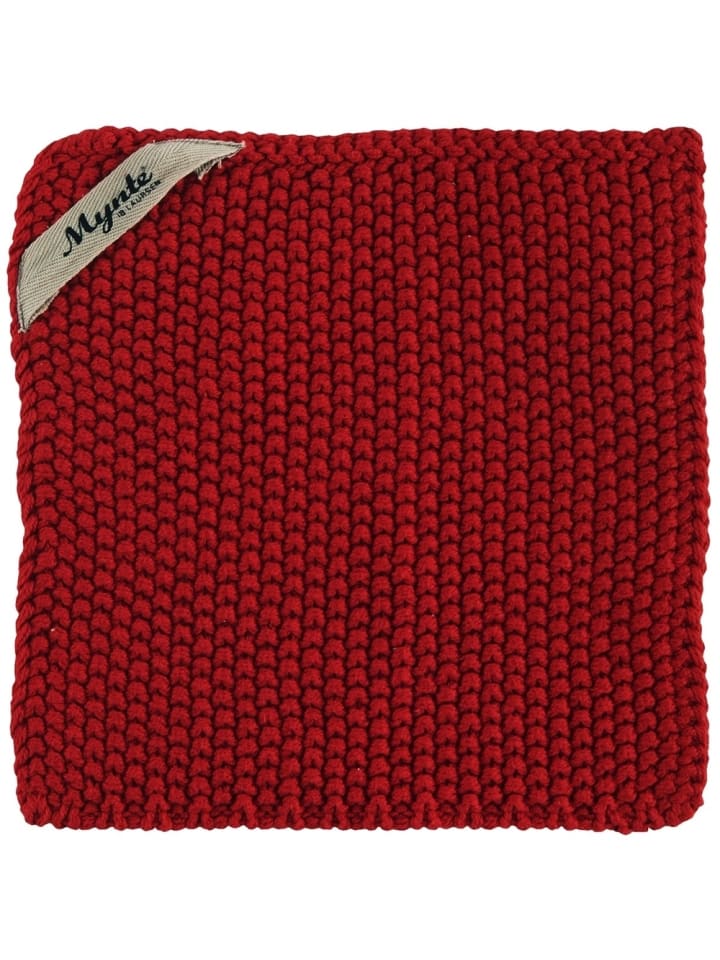 Topflappen Mynte gestrickt in strawberry