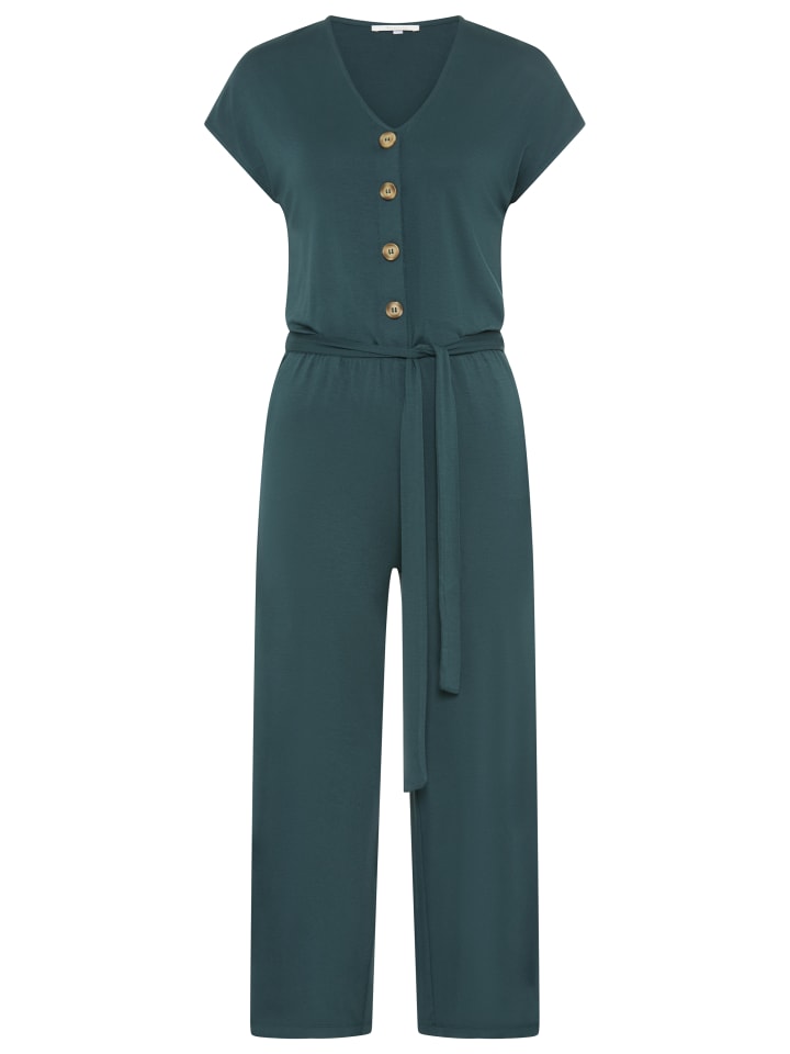 Culotte-Overall in dunkelgrün