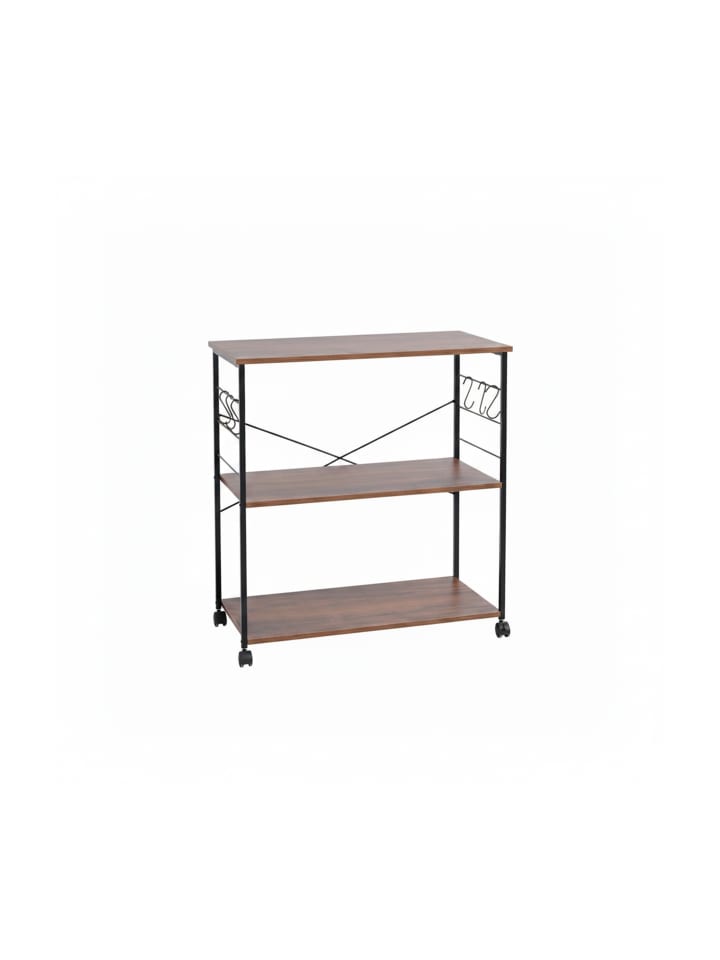 Küchenrollwagen in Braun/ Schwarz - (B)80x (H)87 x (T)40 cm