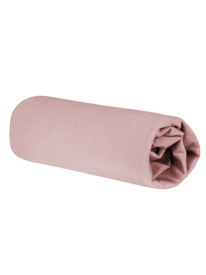 Spannbettlaken Kinderbett, Bio-Baumwolle, rosa/mauve