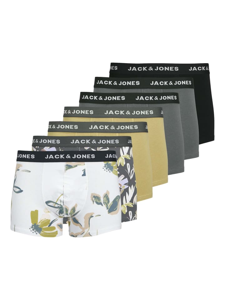 Boxershort 7er Pack in Schwarz/Grau/Khaki/Weiß