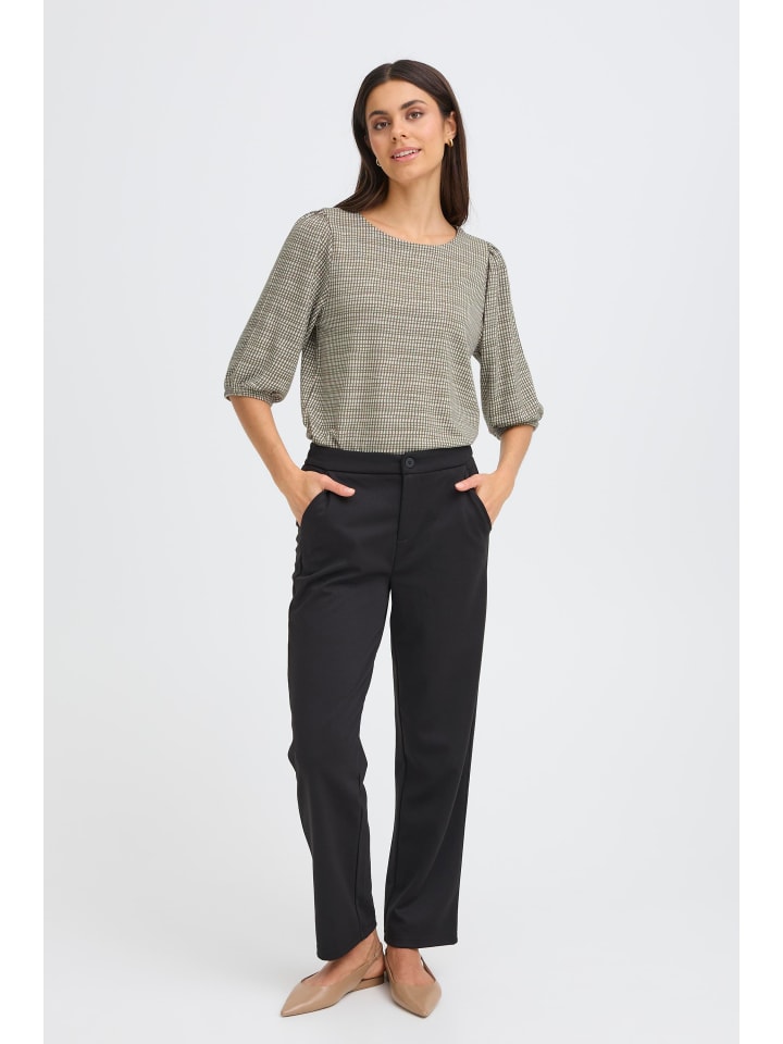 Halblange Ärmel FRNIALA Regular fit in S-OLIVE CHECK
