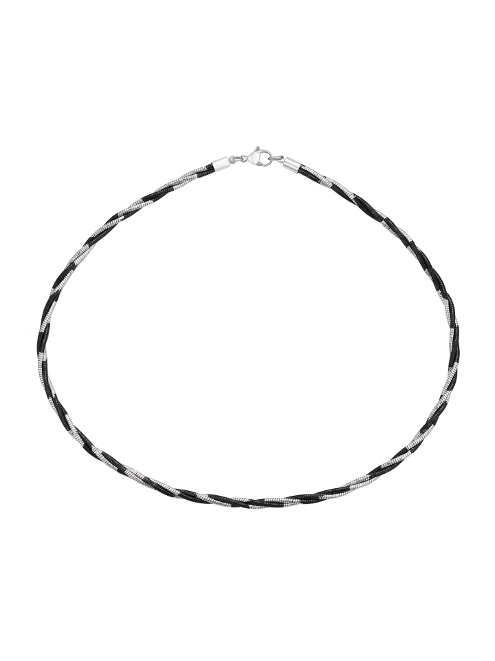 Women Necklace in BLACK_SILVER