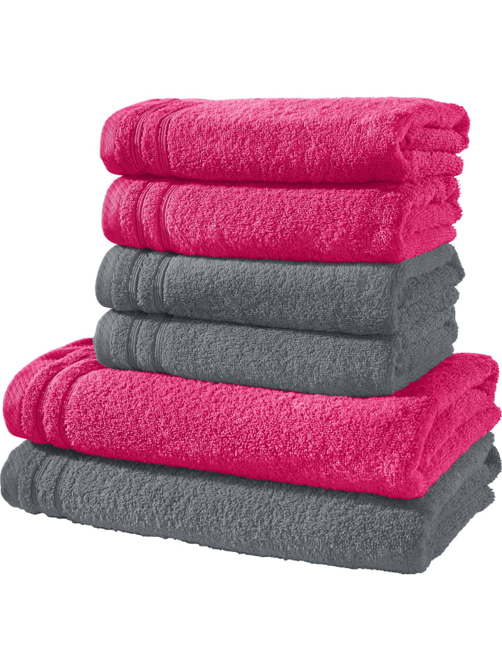 Frottier Frottier-Set 6-teilig Heidelberg in pink-anthrazit